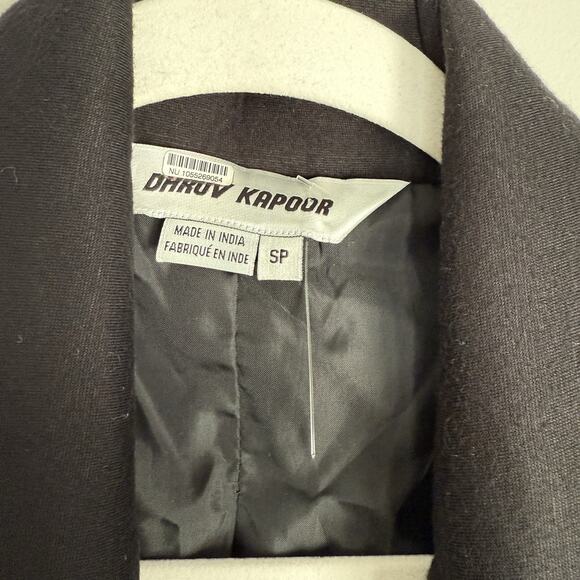 Dhruv Kapoor Coat Sequin Patch Overcoat Black $398 Retail SP - Picture 10 of 16